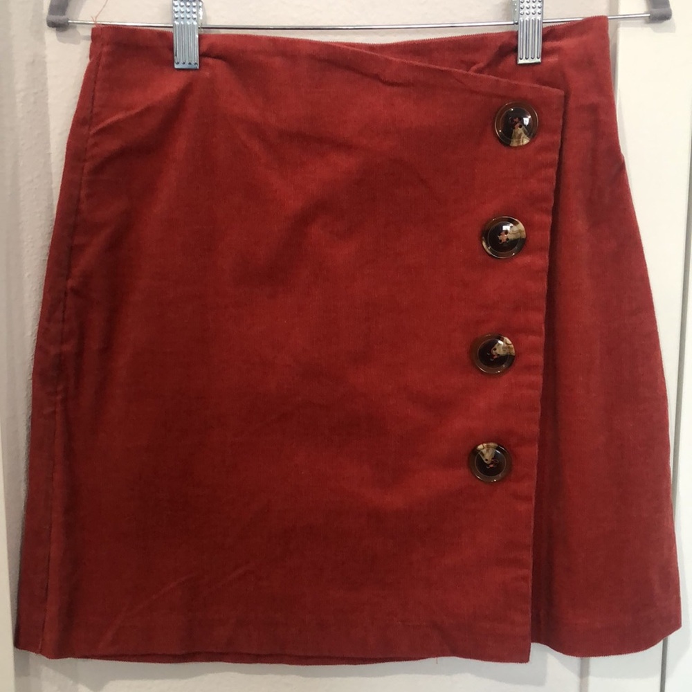 Mi A Mi Women’s mini skirt, corduroy, terra-cotta color,goblin core, autumn core